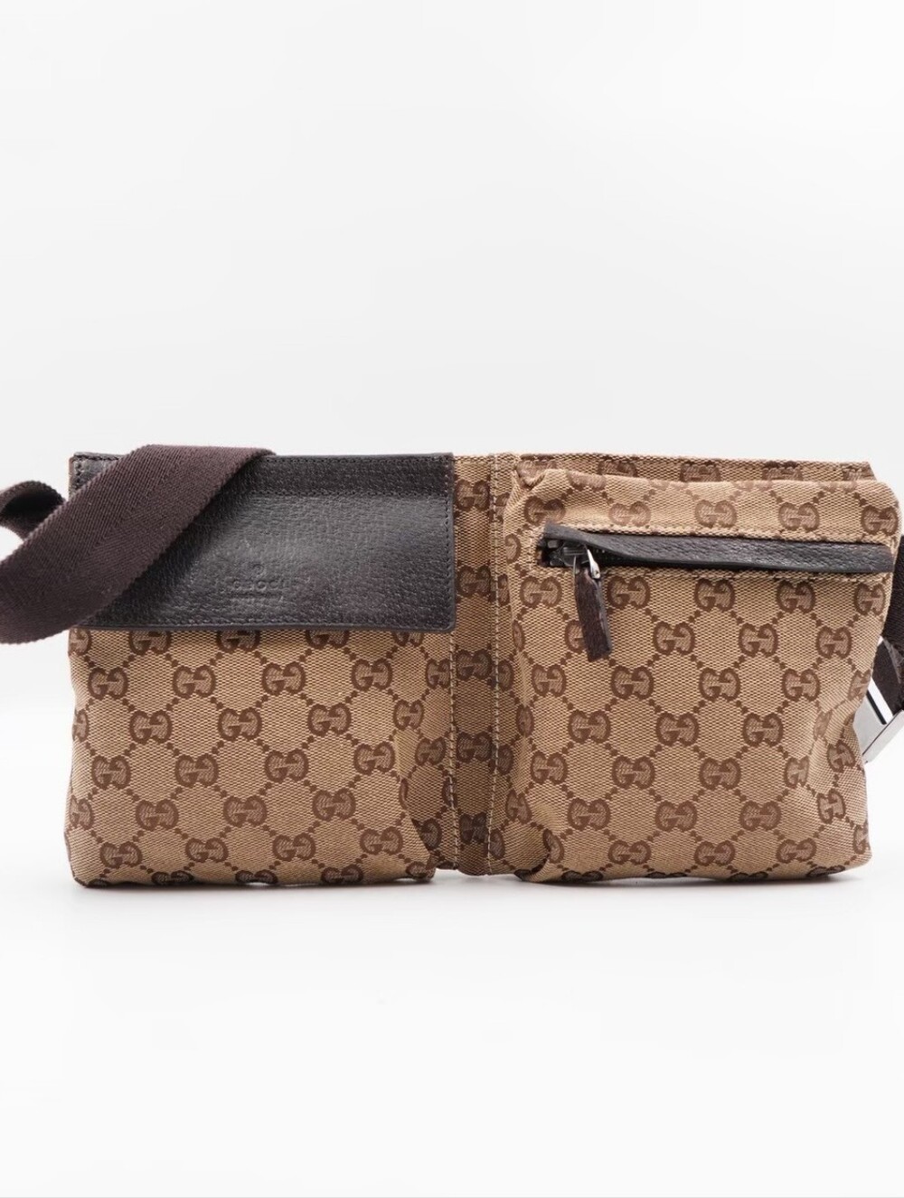 CJ16 💗 GUCCI GG Monogram Double Pocket Belt Bag